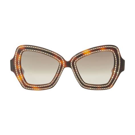 Women's Papillon Sunglasses in Acetate, Crystals and Metal